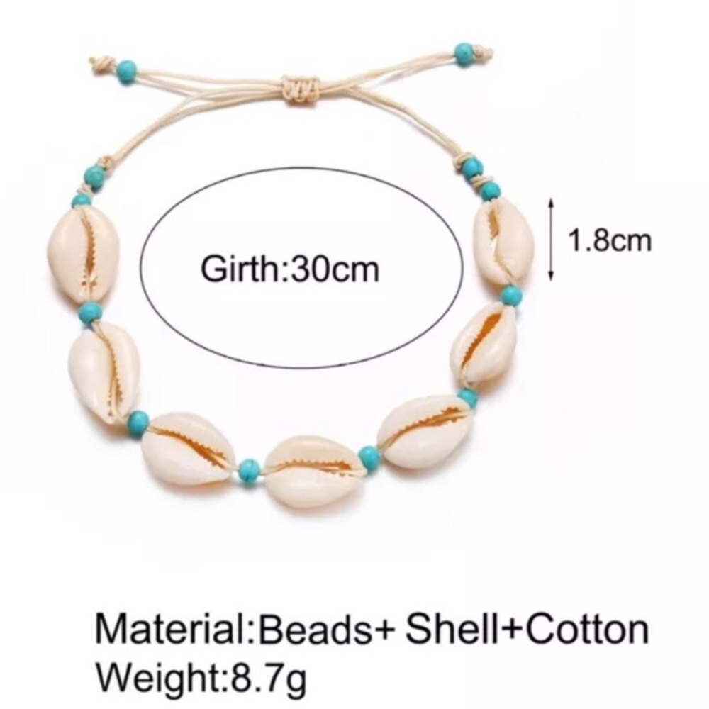 🐚 Seashell x Howlite Anklet 🐚 - Picture 7 of 7